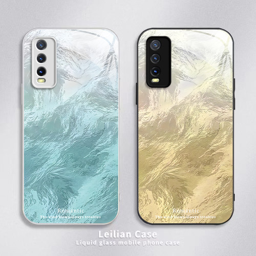 适用vivoY30g手机壳vivo新款Y30g保护viviy套vovoy硬玻璃voviy全包防摔vⅰvoy步步高viv0丫vivy男女渐变羽纱