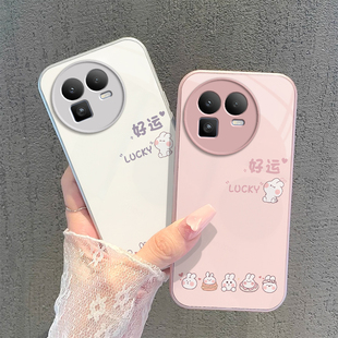 适用真我GT8手机壳realmeGT8保护套RMX6699新款 Realme金属玻璃软壳镜头全包防摔高级感外壳OPPO男女好运兔子