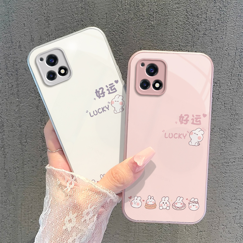 适用iQOOU3x手机壳iQ00U3x保护iQU套iQOO爱酷vivoiQOOU新款iQQOU硬玻璃液态标准版全包iPOOU防摔男女好运兔子