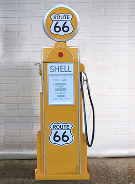 现货复古工业风加油机模型摆件酒B吧店铺大型落地酒架网红打卡拍