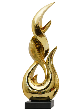 极速现代雕塑艺术品客厅电视柜旁落地轻奢花架大理石X底座玄关装