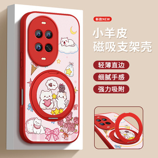 适用华为nova14手机壳新款Nova14pro保护套NOVA14ultra高级外壳镜头带防摔硅胶后盖叠叠猫磁吸旋转支架女皮纹