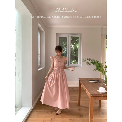 TABMINI-代尔天丝打揽H型雅塑2025夏新款简约长裙连衣裙