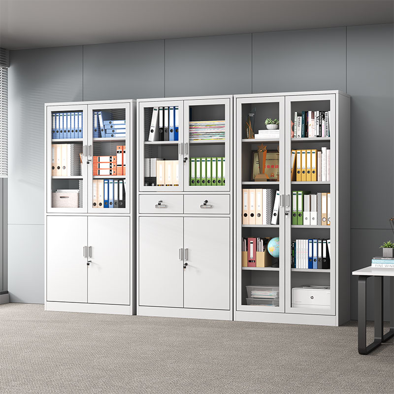 钢制办公室铁皮文件柜财务资料档案柜带锁凭证柜抽屉矮柜储物柜子