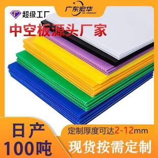 佛山10mm绿色中空板可彩印湿印图案耐高温隔板空心塑胶钙塑pp板