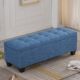 棉麻布艺沙发凳床尾凳服装 店换试鞋 凳储物长条凳搁脚凳可皮凳