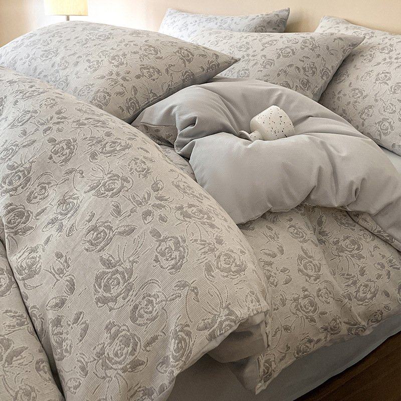 轻奢全棉三层纱磨毛床上四件套新款纯棉床品简约被套罩床单三件套,床上用品,床品套件/四件套/多件套,淘宝优惠券,粉丝福利购,淘宝优惠卷