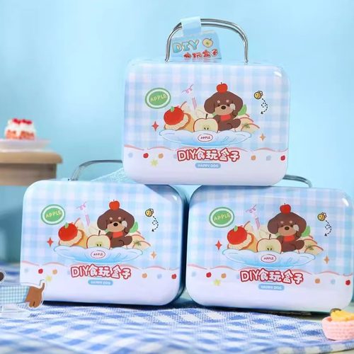 diy食玩盒子快乐腊肠狗苹果派迷你手提收纳野餐玩具微缩食玩盒子