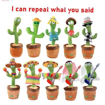 Dancing Cactus Repeat Talking Toy Electronic Plush Toys Can