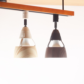 出口日本木纹日式 北欧水转印木纹导轨射灯客厅背景墙家用服装 店灯