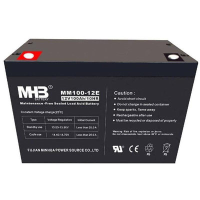 MHB蓄电池MM100-12E免维护12V100AH直流屏EPSUPS消防电梯通讯电源