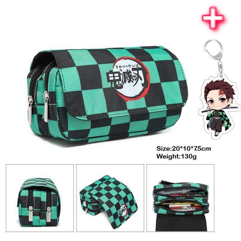 动漫鬼灭之刃笔袋灶门炭治郎双层铅笔盒容量翻盖Demon Slayer文具