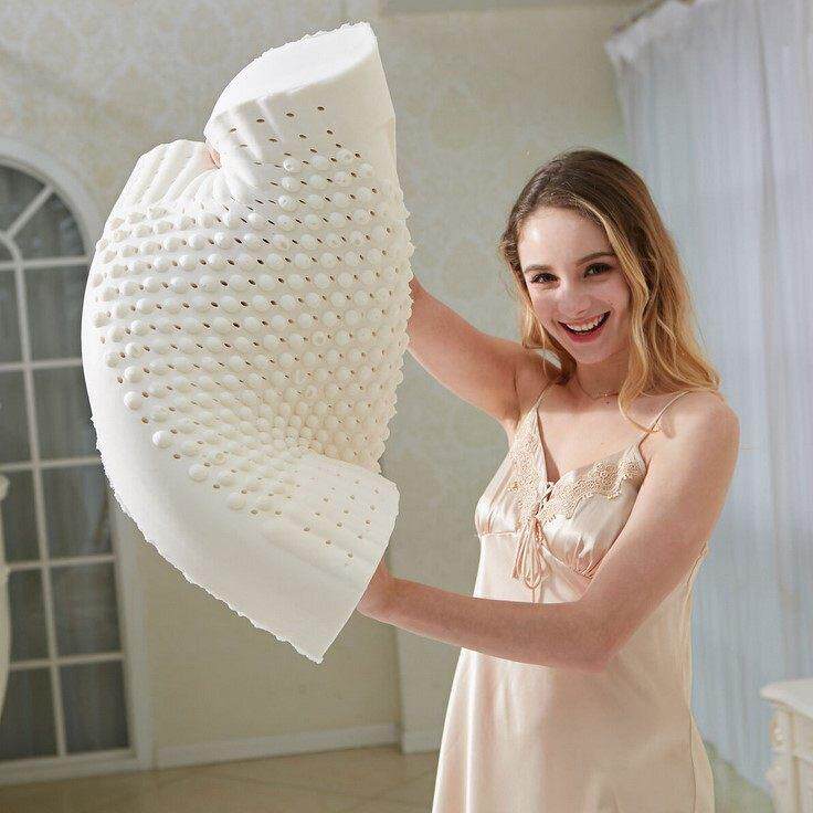 泰国天然乳胶枕头记忆橡胶保健护颈枕侧睡按摩双人枕头芯防螨不变