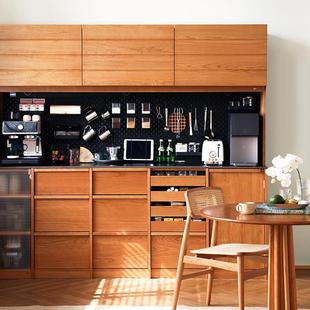 浮生记 MOI餐边柜全实木岩板橱柜储物收纳柜北欧茶水柜樱桃木咖啡