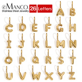 eManco真空电镀14K泡泡字母DIY手工材料项链手链吊坠提溜配饰挂件