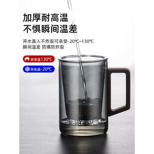 茶杯茶水分离带盖过滤家用泡水杯办公室会议个人专用大容量玻璃杯