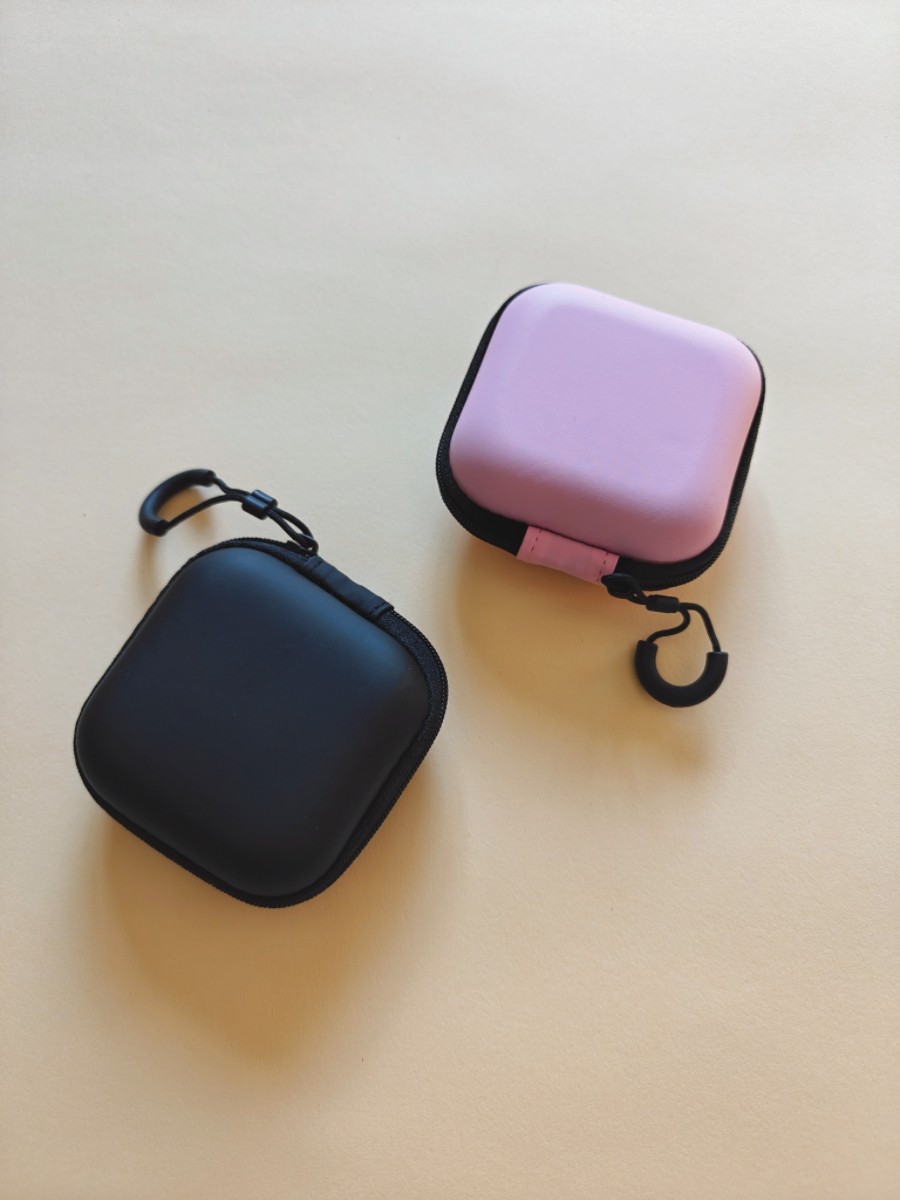 肤感正方形折叠眼镜专用收纳盒男女太阳镜包方便小巧拉链随手包