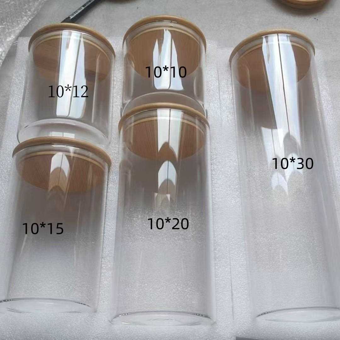 珍珠棉包装存罐玻璃密封竹木盖白糖果杂储粮便罐携收纳干罐套装