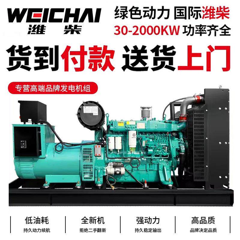柴油发电机100kw 潍柴动力 发电机组一体机柴油 三相无刷发电机