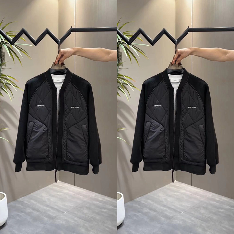 2024年秋冬季新款男士百搭棒球领棉服外套二棉夹克韩版宽松拼接潮