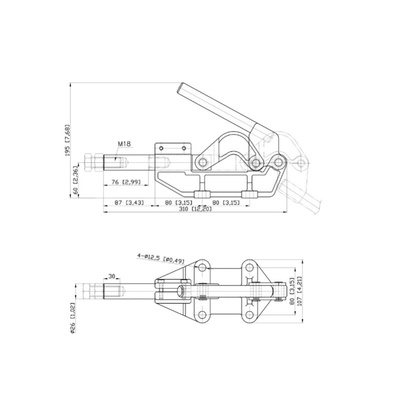 台湾嘉刚推拉式夹钳CH-30513 工装焊接固定肘夹 快速夹具 压紧器