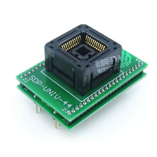 PLCC44转DIP44编程座引脚间距1.27mm测试座IC120-0444-306带板