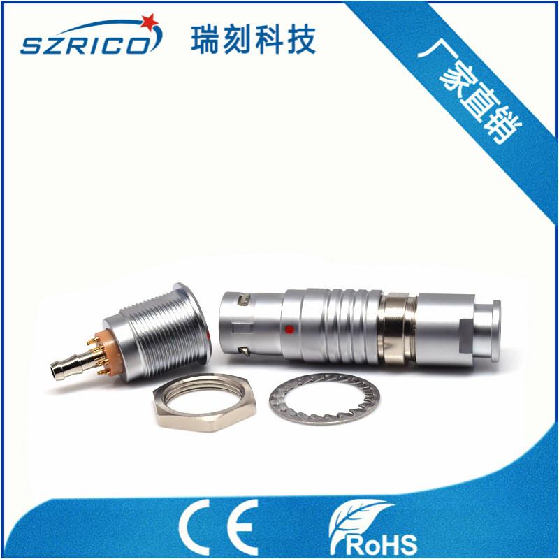 电子仪器防水航空插3B8+1芯推拉自锁直式圆形连接器气电双通插件