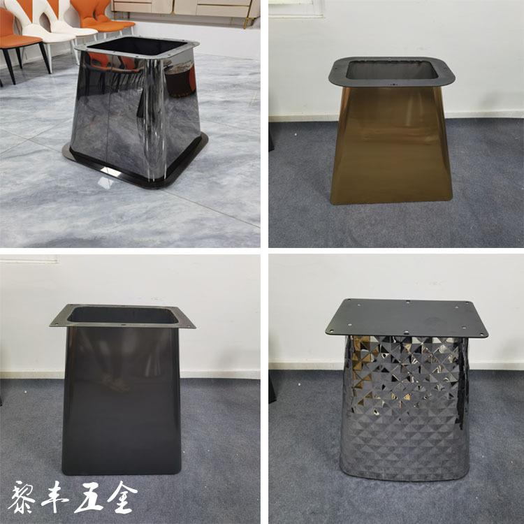 不锈钢桌腿高端轻奢大理石岩板奢石餐桌脚支架家用方桌餐桌桶底座