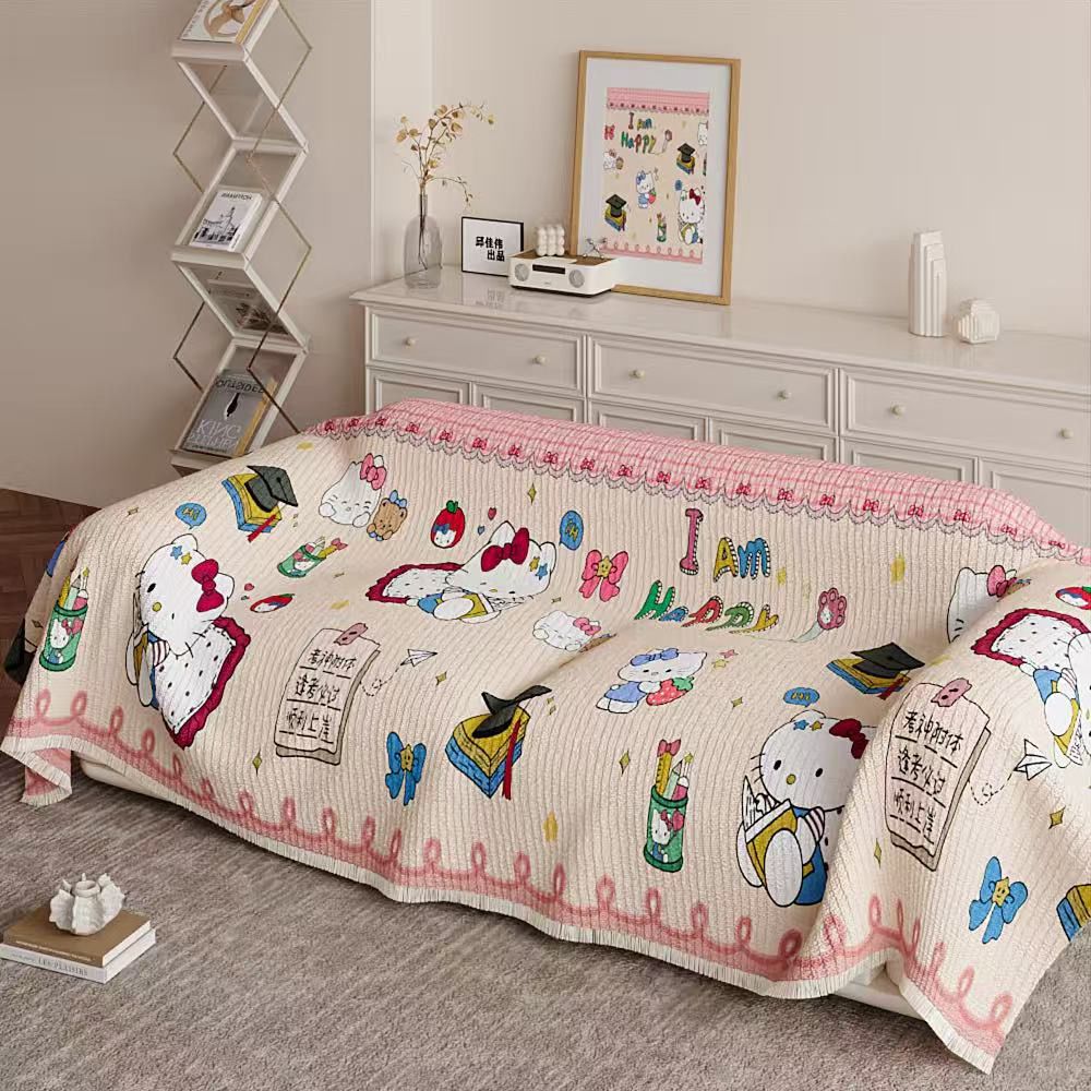 卡通可爱沙发巾防滑四季通用一片式沙发垫防猫抓坐垫轻奢沙发盖布