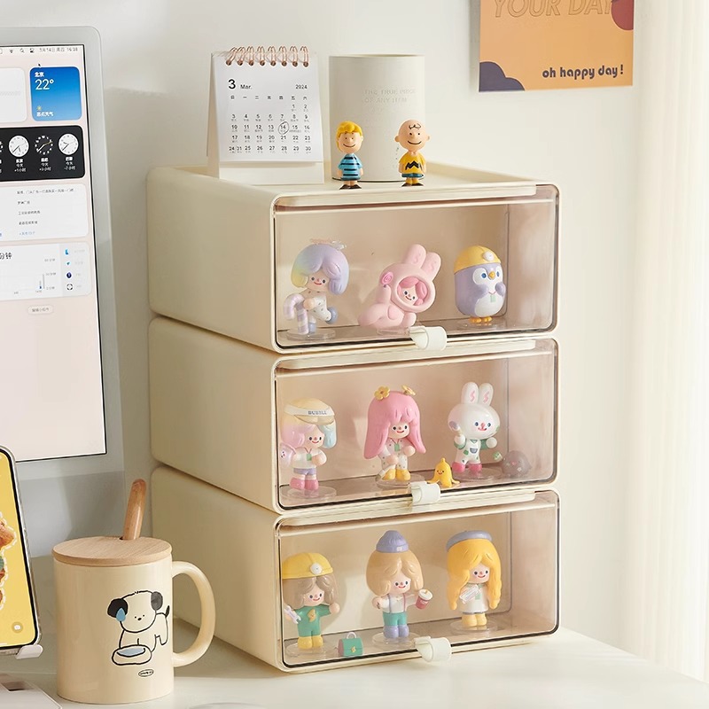 日本进口MUJ无印盲盒手办收纳盒泡泡娃娃马特公仔摆件桌面萌粒展