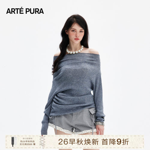 ARTEPURA不对称堆褶羊毛毛衣