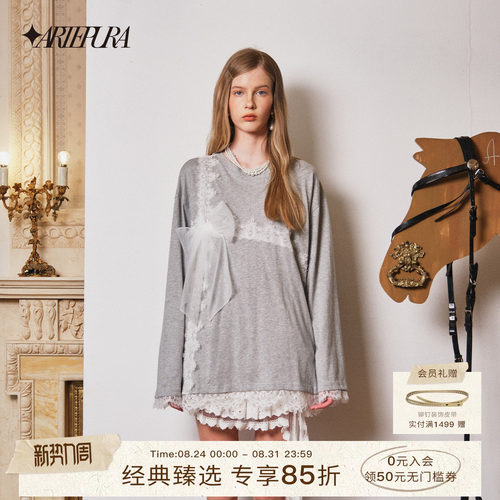 【马思惠同款】蝴蝶结蕾丝长袖女