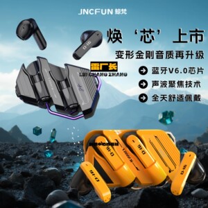 深圳睿禾科技新款无线蓝牙耳机炫酷低延迟机甲半入耳高音长续航