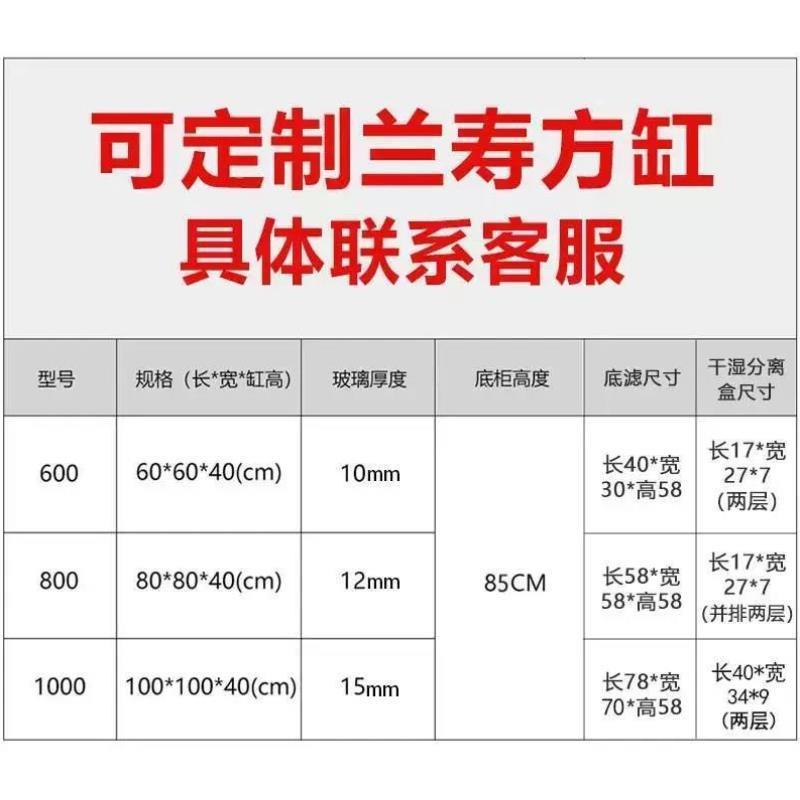忆鱼阁兰寿专用鱼缸方缸水草缸正方形水族箱底滤客厅落地造景鱼缸