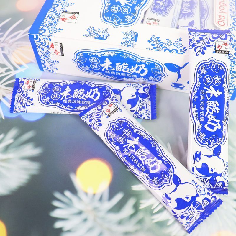 本合拉丝老酸奶味抹茶味软糖零食奶味糖怀旧童年校园经典长条糖果