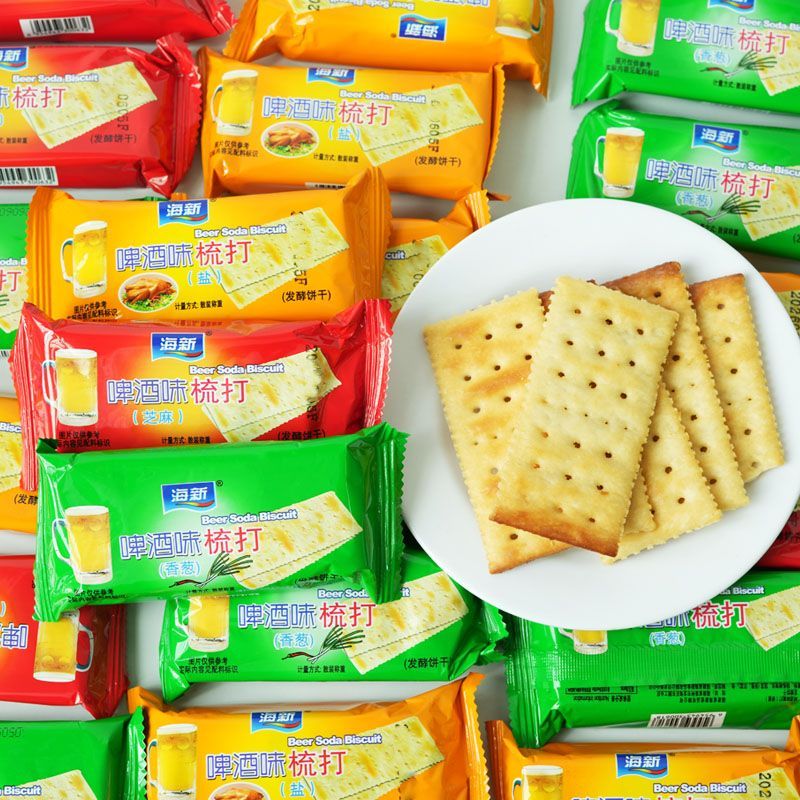 6月海新啤酒味苏打饼干香葱味芝麻味盐味散称小包装咸味梳打零食