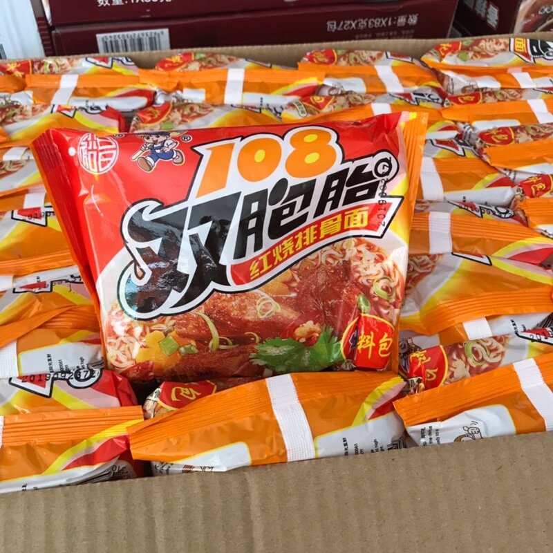 裕昌108双胞胎红烧排骨面 超Q红烧牛肉面 方便面干吃面泡面干吃面