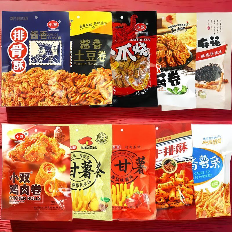 膨化食品混搭小双烤甘薯八爪烧鸡肉卷香锅巴学生休闲零食校园食品