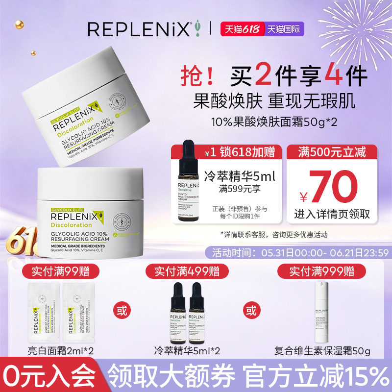 TOPIX Replenix果酸面霜提亮去黄收缩毛孔去黑头闭口粉刺角质乳霜