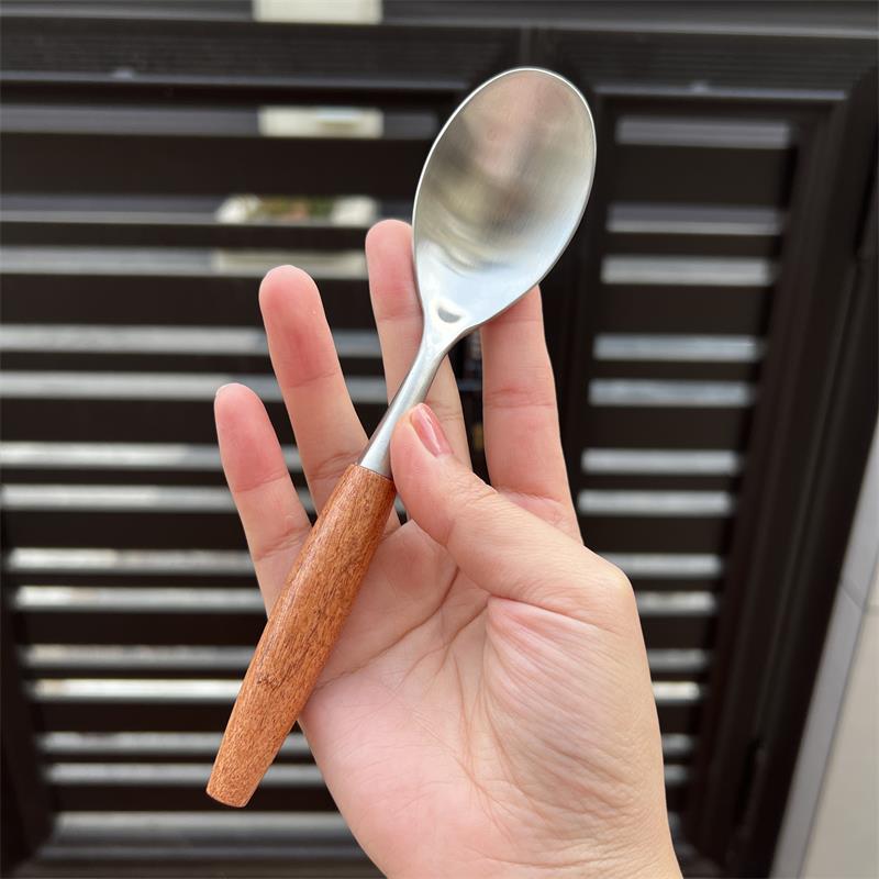 【自留款漂亮】【珍稀黄花梨】木柄 304不锈钢勺子饭勺汤勺调羹