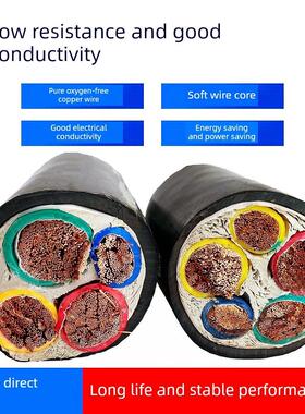 国标铜芯Rvv3*25+1电缆2 4 5芯10 16 35 50方形三相四线Yjvr软芯