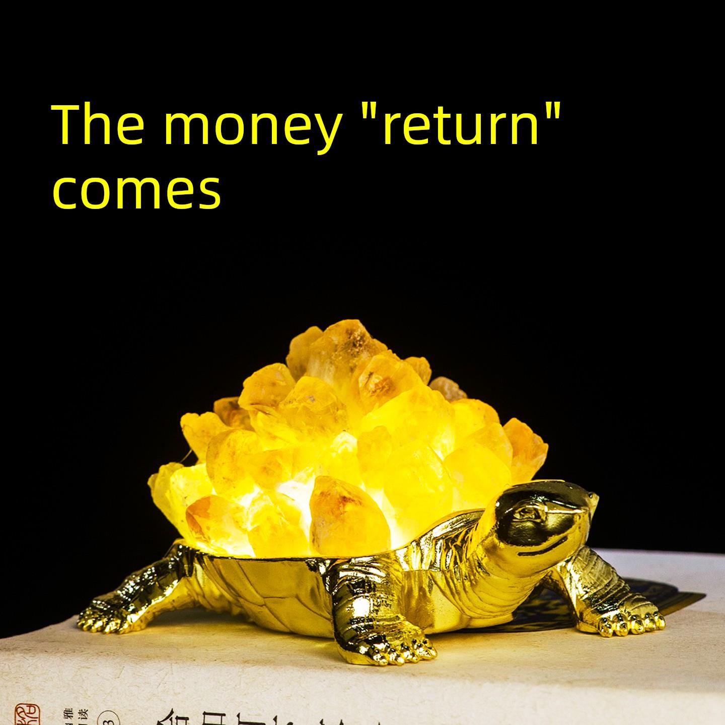 天然黄水晶增财饰品办公商店开业家旺家钱龟入口大厅水晶集群