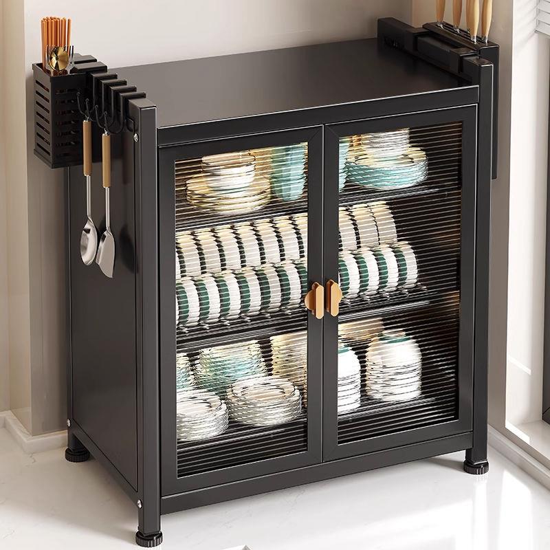 厨房台面多层带门碗碟沥水架多功能家用碗筷盘餐具沥水收纳碗架柜