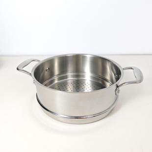 高品质24 10不锈钢蒸笼多功能蒸屉蒸格蒸锅家用加厚 28cm双耳18