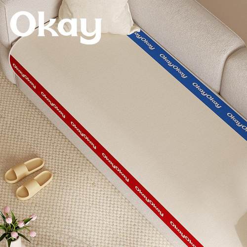 okay撞色边框冰丝凉感沙发垫夏季沙发凉席防滑韩系客厅透气坐垫子