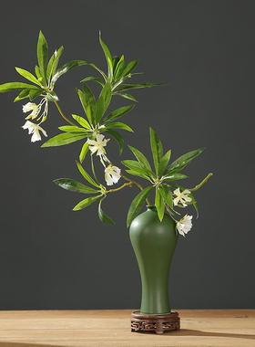 新中式仿真马醉木绿植陶瓷花瓶套装室内台面禅意梅瓶摆件茶室装饰
