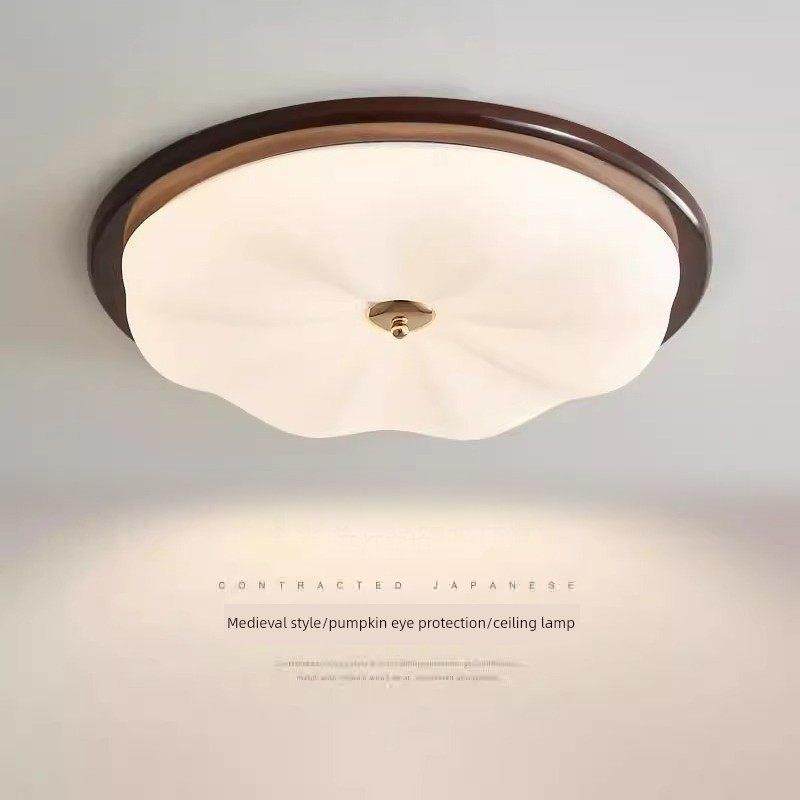 明举卧室灯，彷古风格胡桃木纹吸顶灯，全光谱护眼主卧室灯，广东