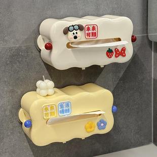 化妆室吸盘式免打孔卷筒卫生纸卫生纸盒厕所置物架洗脸巾收纳盒浴