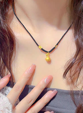 沙金苹果吊坠女款可爱时尚简约项链平安夜圣诞节送女友礼物批发