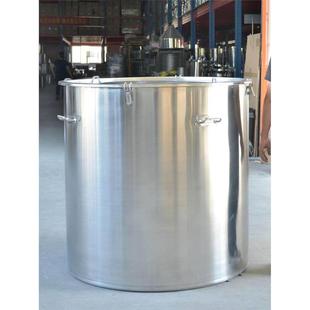 304不锈钢大桶带盖汤桶圆桶加厚发酵桶70商用水桶大号桶拉缸医用